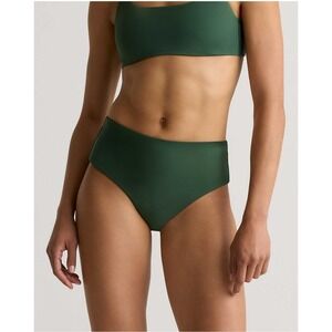 High-Waist Green Bikini Bottom - Women's Swim